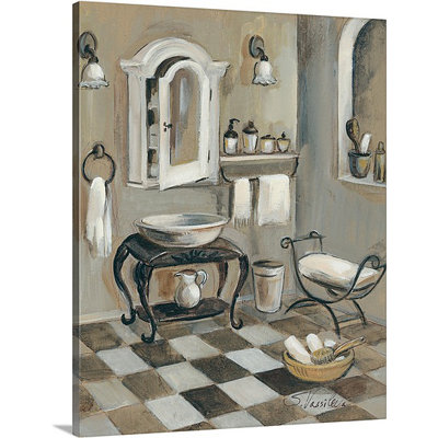 « french salle de bain iv » par silvia vassileva,, reproduction d’art sur toile