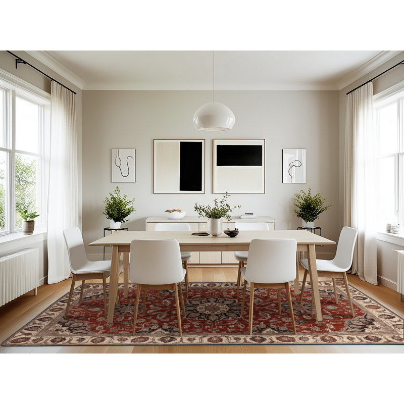 Machine Washable Persian Brown Area Rug, Rectangle 7' x 10'