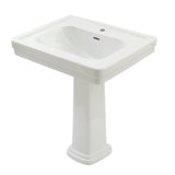 Promenade® 21" Tall Vitreous China Rectangular Pedestal Bathroom Sink with Overflow