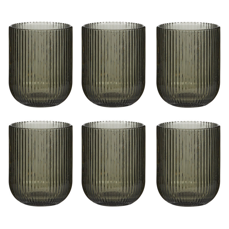 Chanyia Drinking Glass Set, Grey, 9.50" H