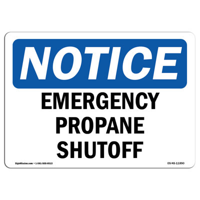 Emergency Propane Shutoff Sign