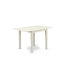 L'ensemble de 5 tables de cuisine pour 4 personnes comprend une table de salle à manger rectangulaire avec Dropleaf et 4 chaises rembourrées en lin gris, blanc lin-1789086681-1789086682-1789086683