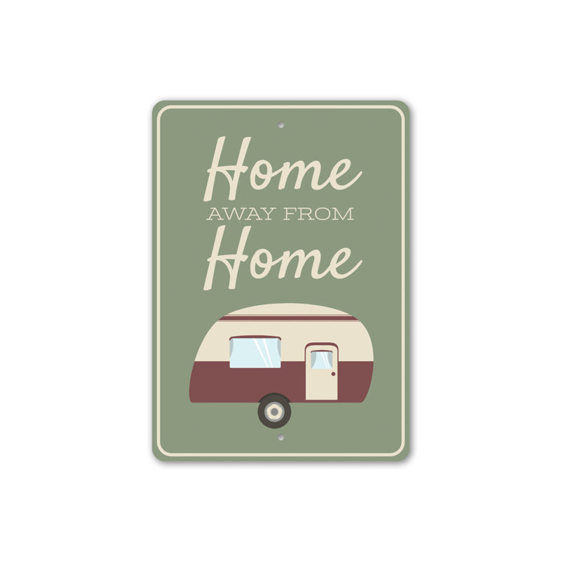Enseigne en aluminium «Home Away From Home», H 14 po x l 10 po x P 0,04 po