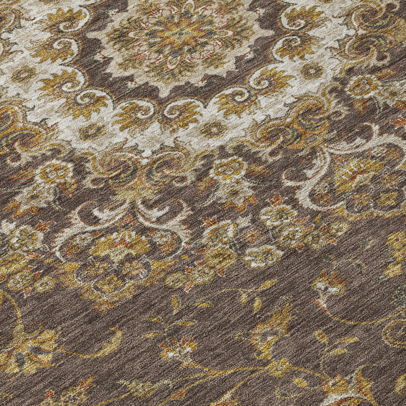 Machine Washable Indoor/Outdoor Chantille ACN2543 Global Rug, Chocolate, 9' x 12'