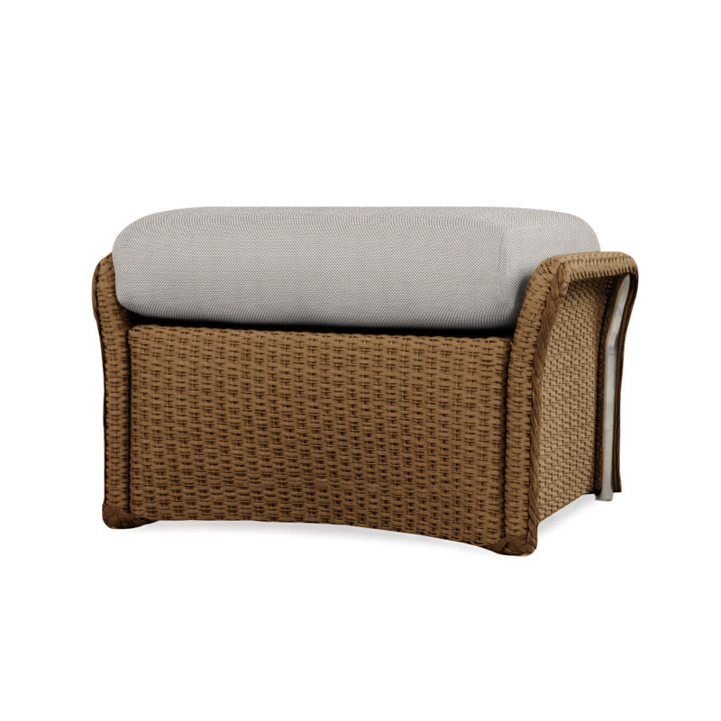 Weekend Retreat Outdoor Ottoman, Sailcloth Seagull, White