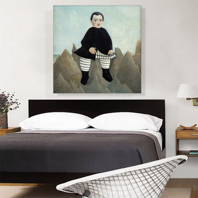 «Boy on the Rocks 1897» par Henri Rousseau, reproduction d'art sur toile tendue