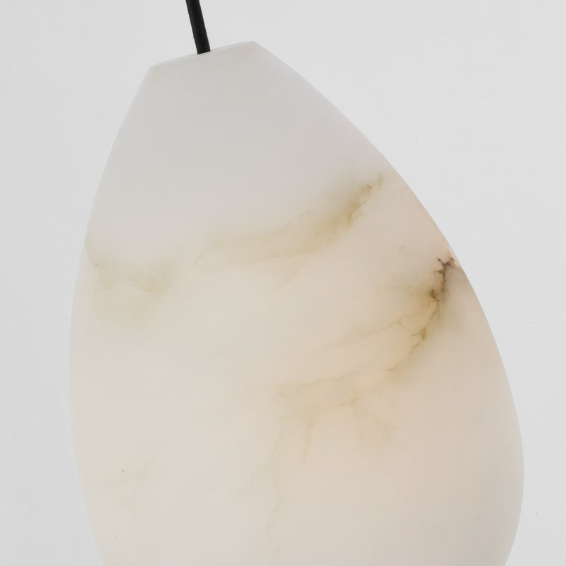 Sean Lavin Alina 1-light LED Pendant in Polished Nickel with Alabaster shade, Polished Nickel, 18.5" H x 8.5" W, No