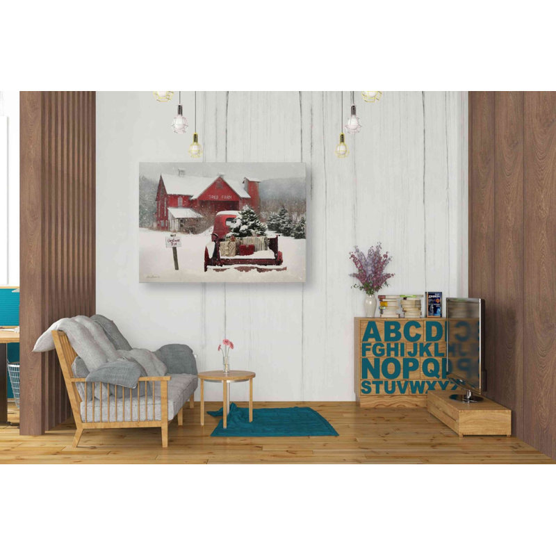 «Tree Farm Christmas» par Lori Deiter, art mural sur toile, H 26 po x l 34 po x P 1,5 po