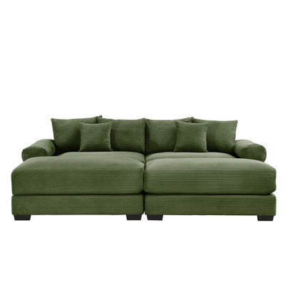 Oversized Cloud Modular Sectional Couch Premium Corduroy Fabric 3Seater Deep Seat Wide Armrests With ChaiseErgonomic Design Easy Assembly For Lo Oversized Cloud Modular Sectional Couch Premium Corduroy Fabric 3Seater Deep Seat Wide Armrests With ChaiseErgonomic Design Easy Assembly For Lo