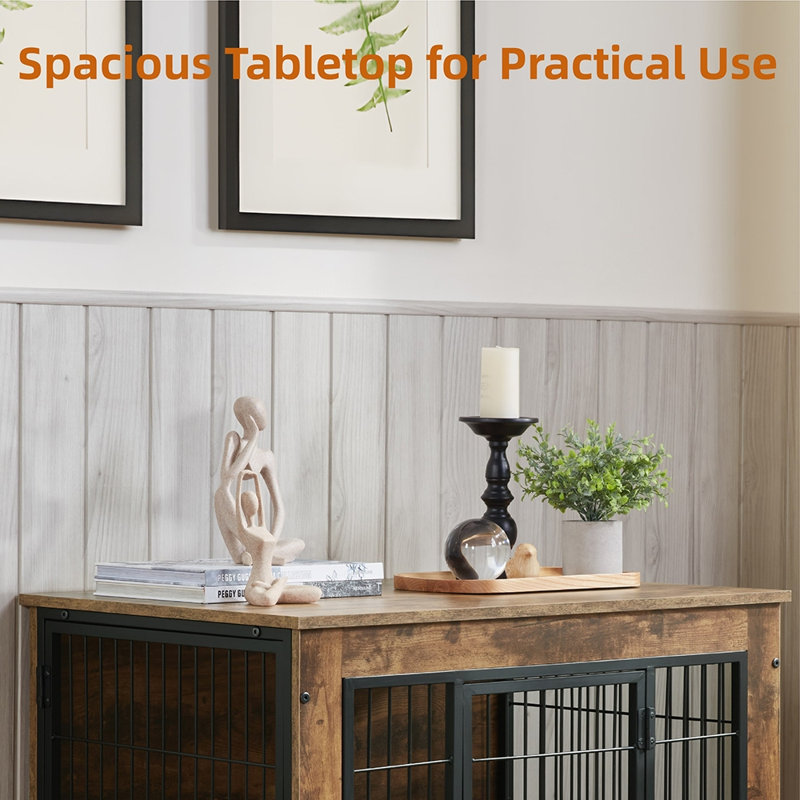 Furniture Style Dog Crate With Mat, Medium (25.2" H x 22" W x 32.5" D)