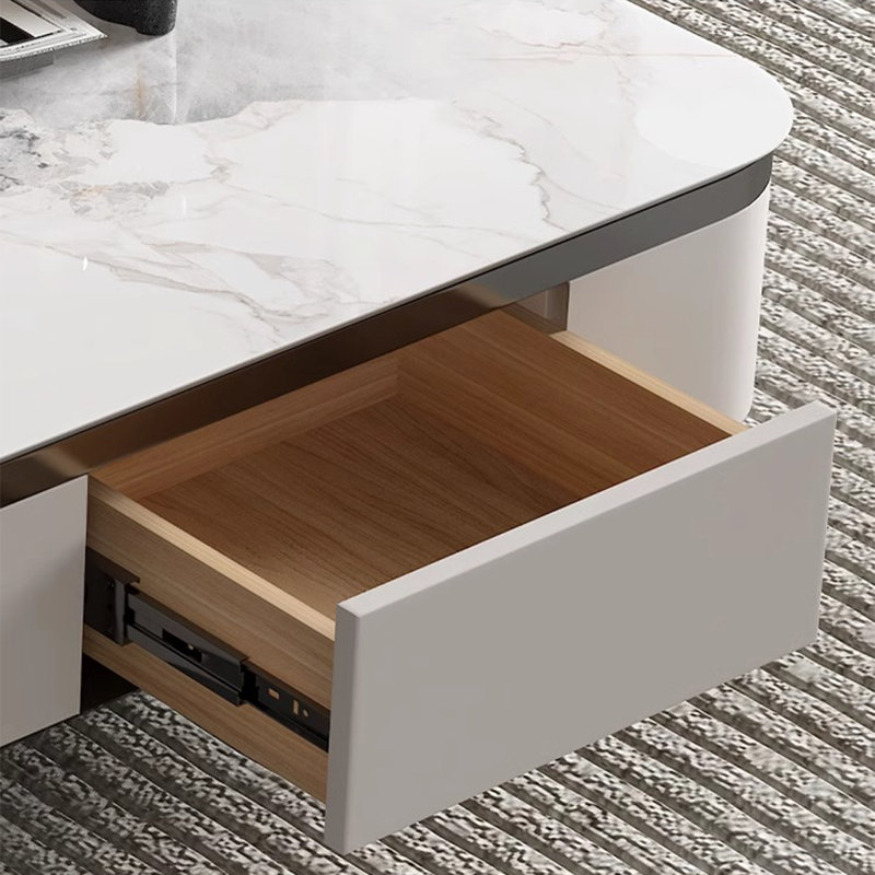 Table basse moderne carrée en granit, Gris foncé, H 14,6 po x L 35,4 po x l 35,4 po