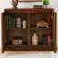 Buffet Mid-Century à cannelures en noyer-322965520