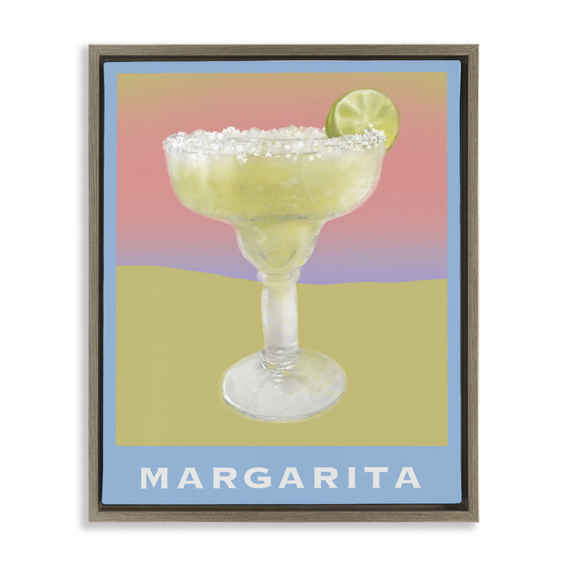 Margarita sur cadre flottant dégradé délavé, design par Matthew Piotrowicz, H 31 po x l 25 po, Cadre flottant orme Montalcino