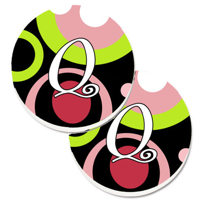 Ceramic Round 2 Piece Car Coaster Set
