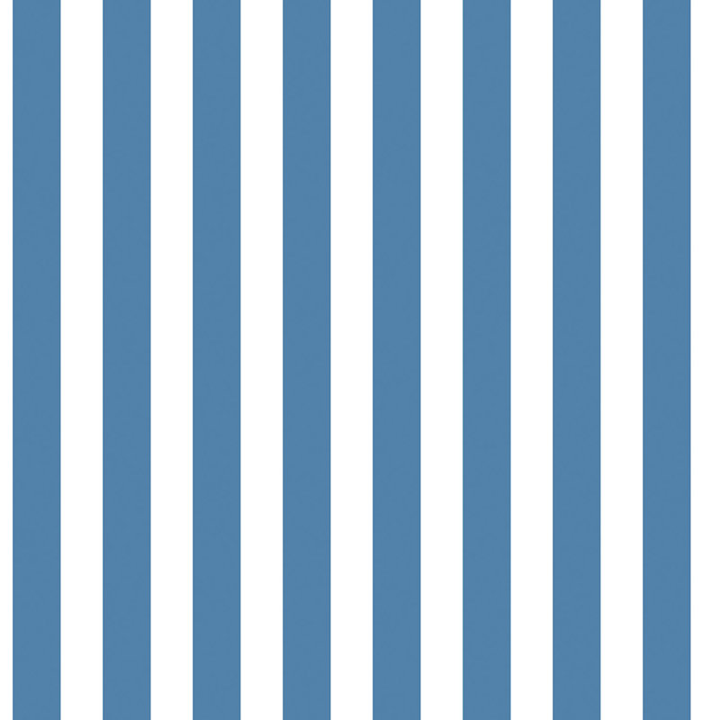 Just 4 Kids 2 Medium Striped Design 33' L x 21" W Wallpaper Roll, Dark Blue