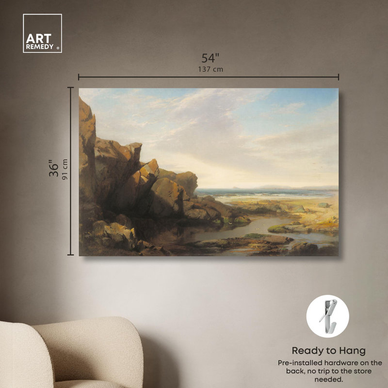 Pools by the Seaside 1863 Large Wrapped Canvas Landscape Art
