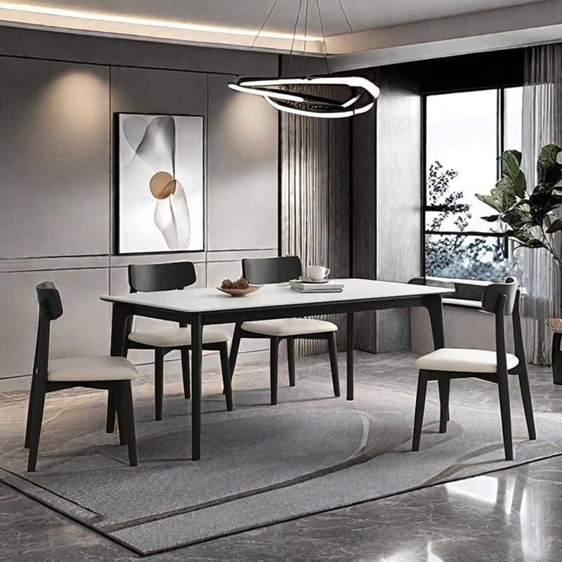 Combo de table et chaises en bois de frêne, H 29,52 po x L 59,05 po x l 31,49 po