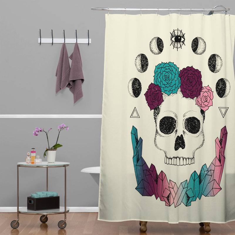 Rideau de douche en polyester à vie simple wesley oiseau live forever