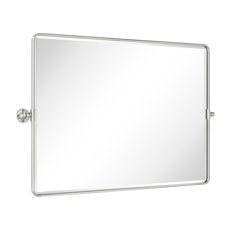 Beveled Pivoting Mirror, Brushed Nickel, 30" x 40"