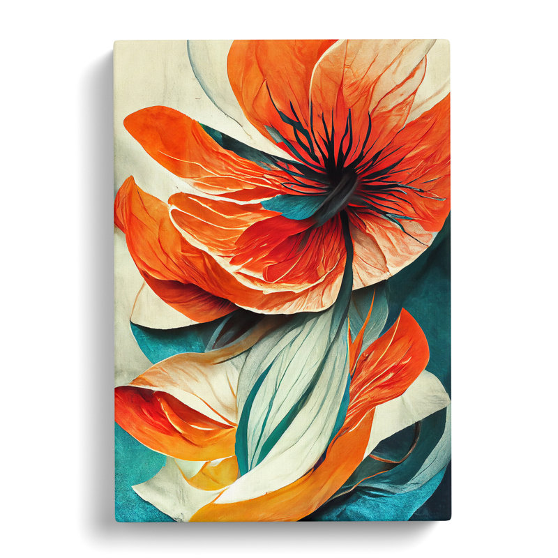 Modern Abstract Flowers No.4 - Wrapped Canvas, 50cm H x 35cm W x 3cm D