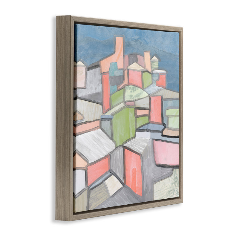 Art contemporain encadré flottant par Coco Good, Cadre flottant orme Montalcino, H 25 po x l 25 po