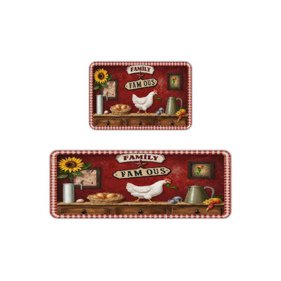 Family Farmhouse Kitchen, 2 Pcs Non Slip Kitchen Mats