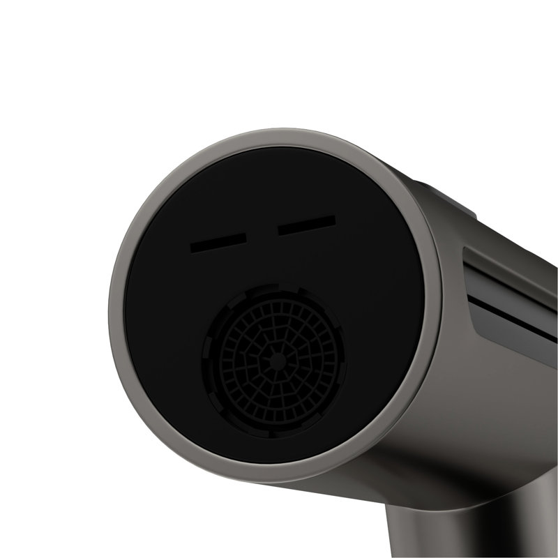 Robinet de cuisine rotatif à 360 ° Gunmetal noir, 4 modes de pulvérisation pour le rinçage quotidien, contrôle des éclaboussures, cartouche en céramique, complet, conception rétractable à hauteur totale de 14,25 pouces, fonctionnement, trousse d'installation,