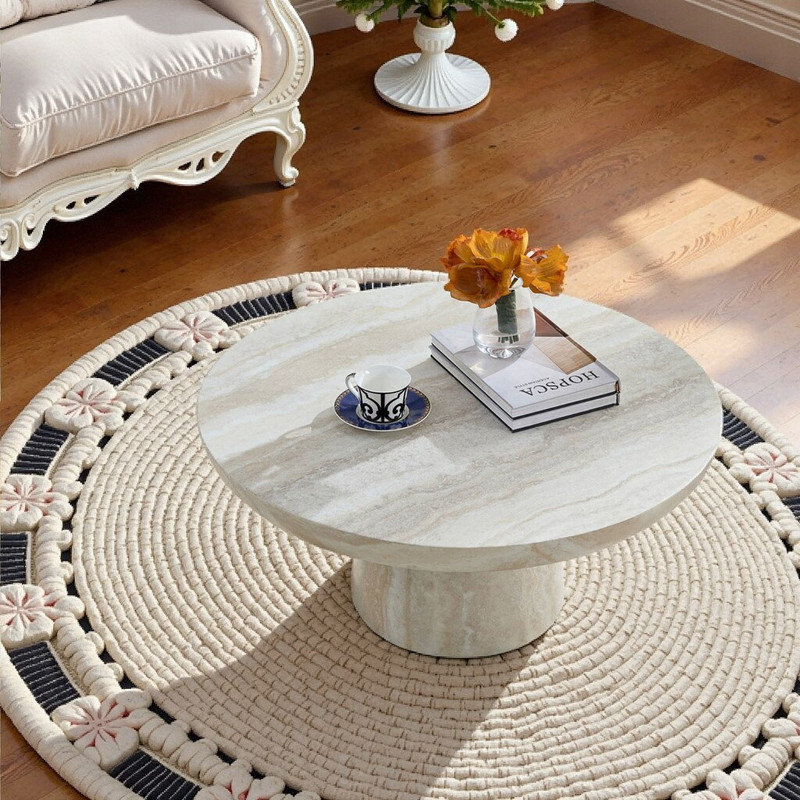 Solid Multi-Layer Frame Metal Base Storage Table With Hemp Wood Veneer Top, Beige