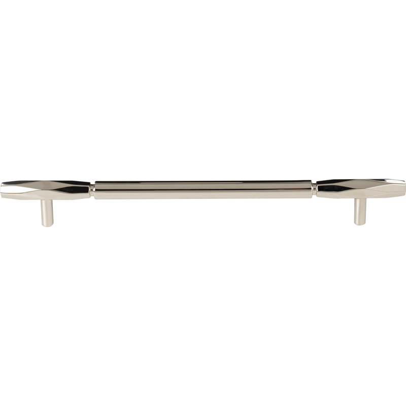 Kingsmill 6 5/16" Center to Center Bar Pull, Polished Nickel, 8 13/16" Center to Center