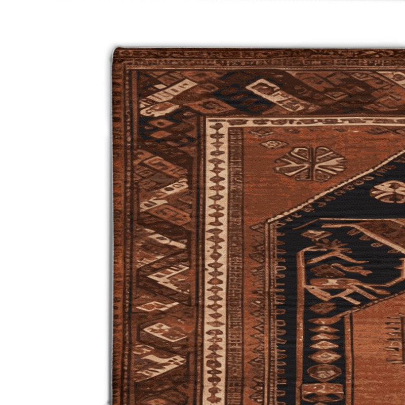 Tapis turc intérieur et extérieur brun, Rectangulaire 2 pi x 3 pi