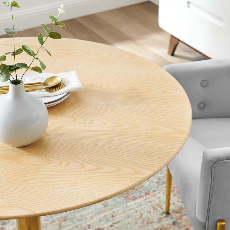 Modway Verne Dining Table, Natural, 40" W x 40" L