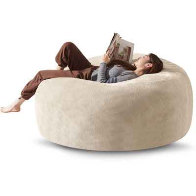 5FT Large Bean Bag Chair with Filler Memory Foam Filled,Comfy Plush Bean Bag,Adult Giant Bean Bag Living Room Bedroom Casual Reading Chair,Compressed Packaging