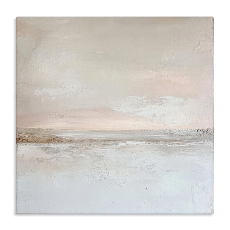 Toile «Mute Landscape Abstract Horizon», conception par Petal Prints Design, H 17 po x l 17 po