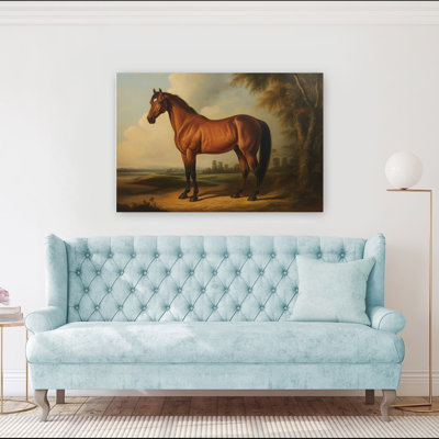 «Majestic Brown Horse Classic Elegant Peaceful Horse Landscape», reproduction d'art murale