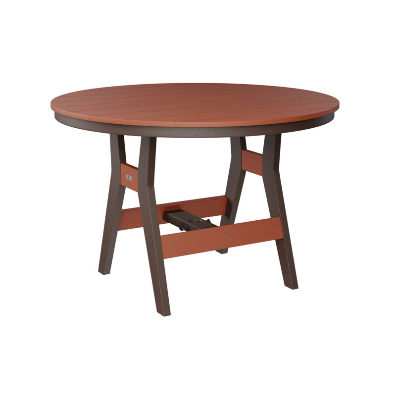 Berlin Gardens Harbor 60″ Round Counter Height Table, Chocolate Brown, 35.5" H x 48" W x 48" D, Mango Orange