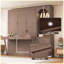 Grand lit escamotable brun avec tablettes de rangement, lumières DEL et 3 tiroirs