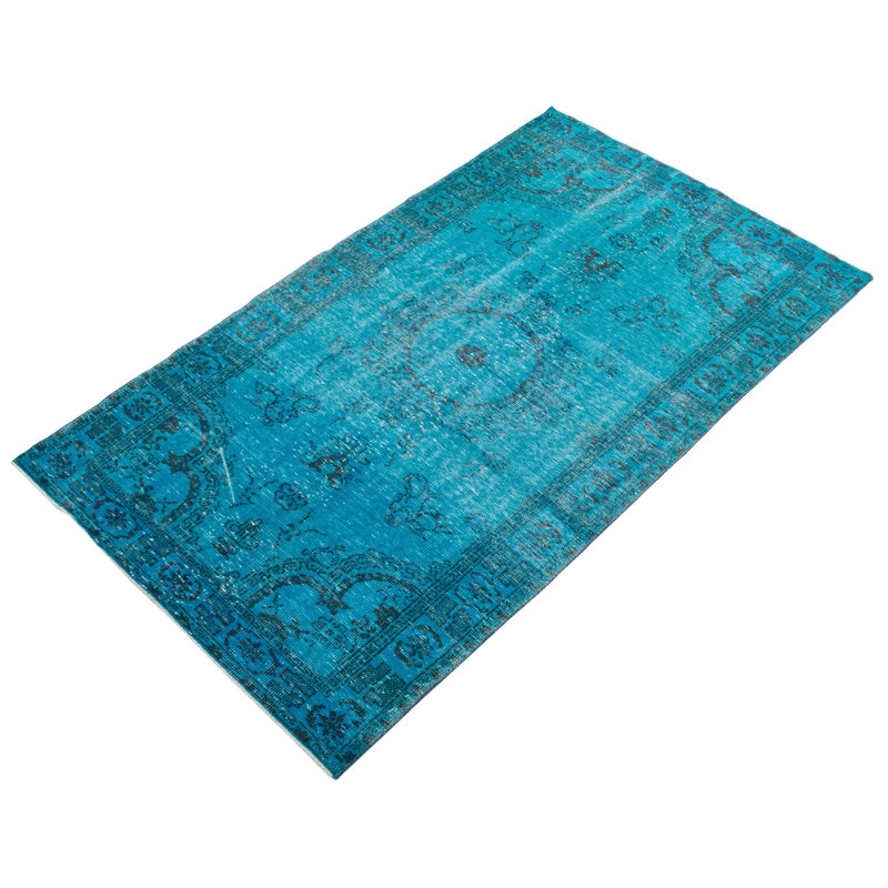 Tapis turquoise à transition de couleur 5 pi 1 po x 8 pi 6 po