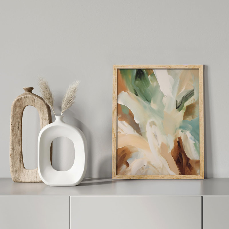 «Abstract Swirls In Earth Tones» sur papier, Naturel, H 14 po x l 11 po