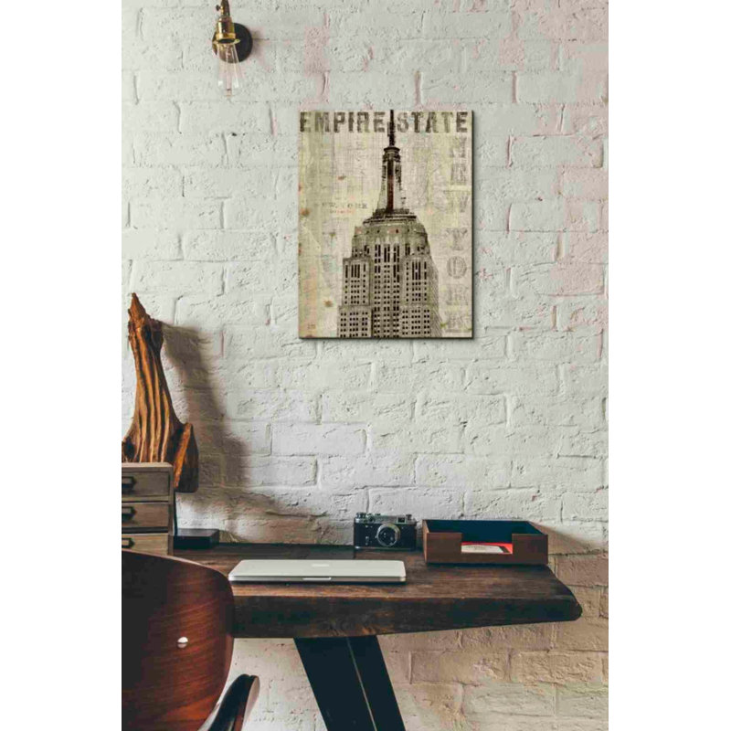 «Vintage NY State Building» par Michael Mullan, art mural sur toile, H 16 po x l 12 po x P 0,75 po