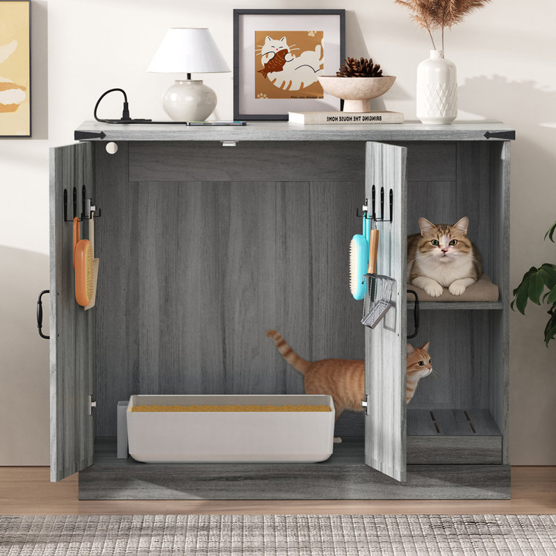 Litière pour chat avec prise de courant