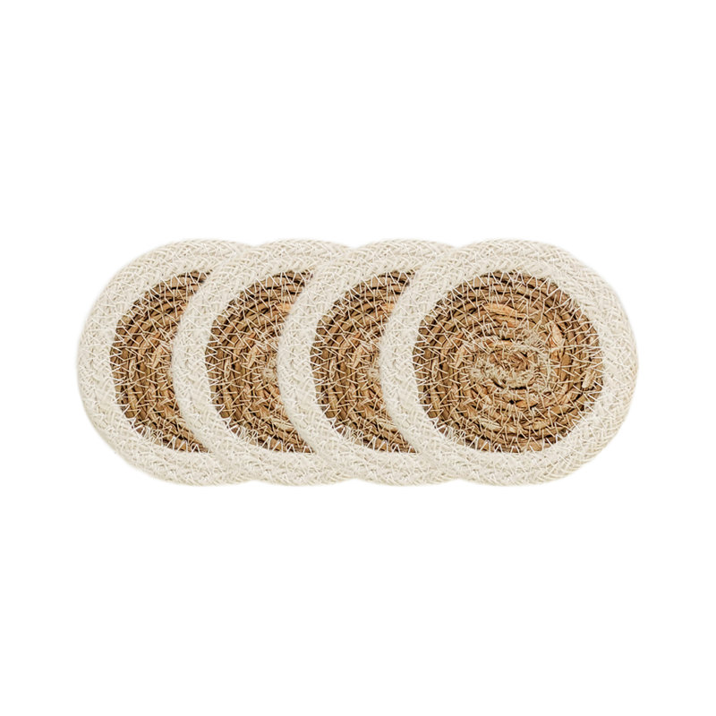 Savar Jute Round 4 Piece Coaster Set