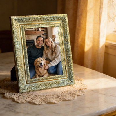 Antique Gold 3 PCS 11" x 14" Gallery Inspired Picture Frame with Tabletop Stand and Wall Hooks