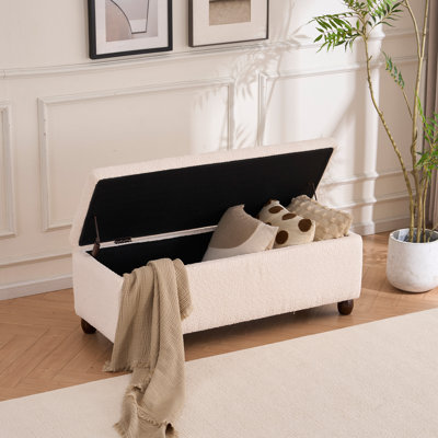 Banc de rangement multifonctionnel avec pieds en bois massif Boucle