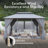 10x13 FT Outdoor Steel Gazebo With Double Roof-114229097
