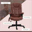 Fauteuil de bureau à massage à vibration 6 points avec chaleur HOMcom, fauteuil de direction inclinable à dossier haut, accoudoirs rembourrés, télécommande | Rouge rubis | Microfibre-1489182910