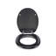 Flexi-Fix Quartz Toilet Seat - Adjustable Hinges with Top & Bottom Fixings Included and Rust & Stain Free Chrome Hinge Covers, Antibacterial Treated Surface (Glitter)-1529658580