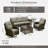 Allcot 5 - Person Wicker Outdoor Conversation Set, Patio Swivel Chair Set with Lighted Coffee Table and Cushions-1914581043