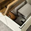Square Coffee Table With Elegance - Hidden Storage For Living Room Look, Pinewood Legs