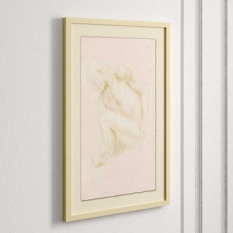 Male Nude 3' Framed Print on Glass