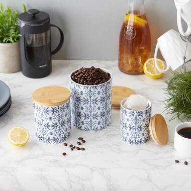 Talavera Flour Sugar Coffee Tea Blue and White Ceramic Kitchen